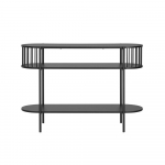 Konsoollaud 110 x 35 x 76 cm must 2 tasandit ja metallraam