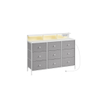 LED-valgustusega kummut hall 9 sahtlit 114 cm lai