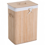 Pesukorv kaanega 40 x 30 x 60 cm bambus 72 L pesukotiga