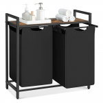 Pesukorv riiuliga 73x33x72cm pruun/must