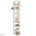 Kingariiul 26,5 &times; 30 &times; 147 cm valge kitsas terasraamiga