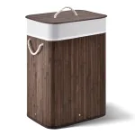 Pesukorv 40 &times; 30 &times; 60 cm pruun bambus 72 l ja pestav kott