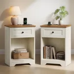 &Ouml;&ouml;kapp 2-osaline komplekt 40x30x59 cm Pilvevalge-Maa pruun
