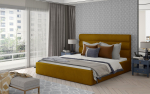 Voodi Karamell 200x200 cm Kollane