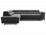 L-kujuline Diivan Ferucce 276x200x72-93 cm Tume Hall