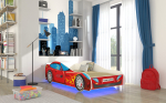 Voodi LED AUTO 4x4 140x70 cm Punane