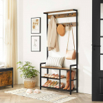 Esikunagi jalan&otilde;upingiga 84x30x182cm must, pruun