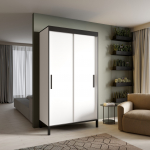 Liugustega riidekapp BRIG 120 120x221x60 cm Valge