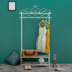 Riidestange riiulitega 93x40.6x174.3cm valge
