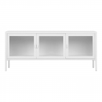 Brisbane TV alus valge teras 3 klaasust 130x40x55 cm