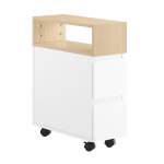Ratastel abilaud 20x50x61 cm valge