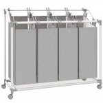 Pesukorv ratastel 97 &times; 38 &times; 81 cm 4 kotiga 160 L