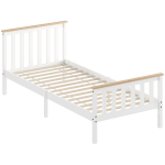 Voodiraam 210 x 98 x 82 cm valge puit 90 x 200 cm