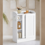 Vannitoakapp 20 x 60 x 80 cm valge MDF liugustega