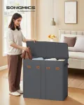 Pesukorv 4 sektsiooniga 210 L 84x33x75 cm liivakivi hall