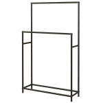 Vannitoa r&auml;tikuhoidja 66 &times; 20 &times; 110 cm must 2 pulgaga