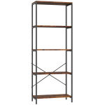 Metallist raamaturiiul 79x35x161 cm pruun 5 avatud riiulit