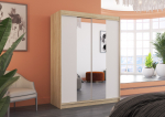Liugustega Riidekapp FEVER 150 150x200x58 cm Sonoma Valge