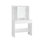 Meigilaud valgustusega 40 x 90 x 145 cm valge LED