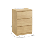 &Ouml;&ouml;kapp pruun AC USB pistikuga 3 sahtlit 35 x 40 x 59