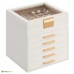 Ehtekarp sahtlitega 20 x 23 x 23 cm kuldne klaaskaanega