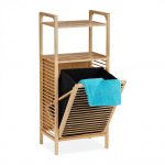 V&auml;ljat&otilde;mmatav pesukorv riiuliga 95 x 40 x 30 cm bambus