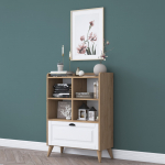 Konsoollaud 120x80x35 cm pruun riiulite ja ustega