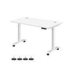 Reguleeritava k&otilde;rgusega laud ratastel 70 x 140 cm valge