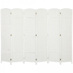 Ruumijagaja 240 &times; 1,6 &times; 170 cm valge 6 paneeliga sirm