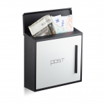 Postkast 33 x 35 x 12,5 cm valge terasest lukuga