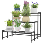 Lillealus 3-tasandiline 75&times;70&times;66 cm must metall