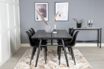 S&ouml;&ouml;gilaua komplekt Sleek must pikendatav 195x95 cm laud