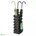 Vihmavarju alus 15.5 x 15.5 x 49 cm must konksud