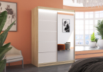 Liugustega riidekapp LIMBO 150 150x200x58 Sonoma Valge