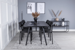 S&ouml;&ouml;gilaud ja toolide komplekt 190x95 cm must 2 tooli