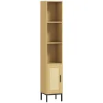 K&otilde;rge vannitoakapp 30 x 30 x 164 cm must PE-rattan