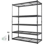 Hoiuruumide riiul 152.4x61x198.1 cm must metall reguleeritav