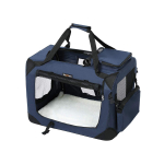 Koera transpordikott L 70x52x52 cm tumesinine kokkupandav