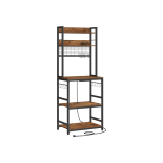 Mikrolaineahju riiul 40 x 60 x 170 cm pruun 6 tasapinda
