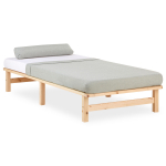 T&auml;ispuidust voodi 90x200 cm Looduslik m&auml;nnipuidust raam