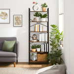 Raamaturiiul 30 x 66 x 186 cm pruun-must 6 tasapinda