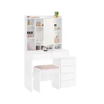 Peegliga meigilaud LED-valgustusega 40x975x145 cm valge