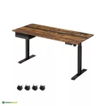 Elektriline laud 70 x 160 cm tumepruun m&auml;lufunktsiooniga