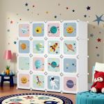 Laste riiul 123 x 41 x 123 cm valge 16 kuubikut