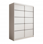 Liugustega riidekapp Calma 150 150x200x58 cm valge