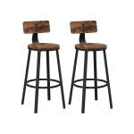 Baaritoolid 2 tk 49,5 x 49,5 x 63 cm pruun seljatoega
