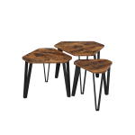 Diivanilauad 3 tk 58.5x58.5x45.4 cm pruun/must