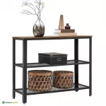 Konsoollaud 101,5 x 35 x 80 cm pruun-must terasraamiga