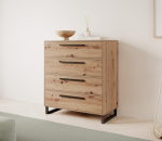 Sahtlitega kummut ARIA 80x90x40 Must