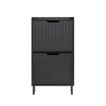 Jalatsikapp 50 &times; 19 &times; 90 cm must MDF ja metall